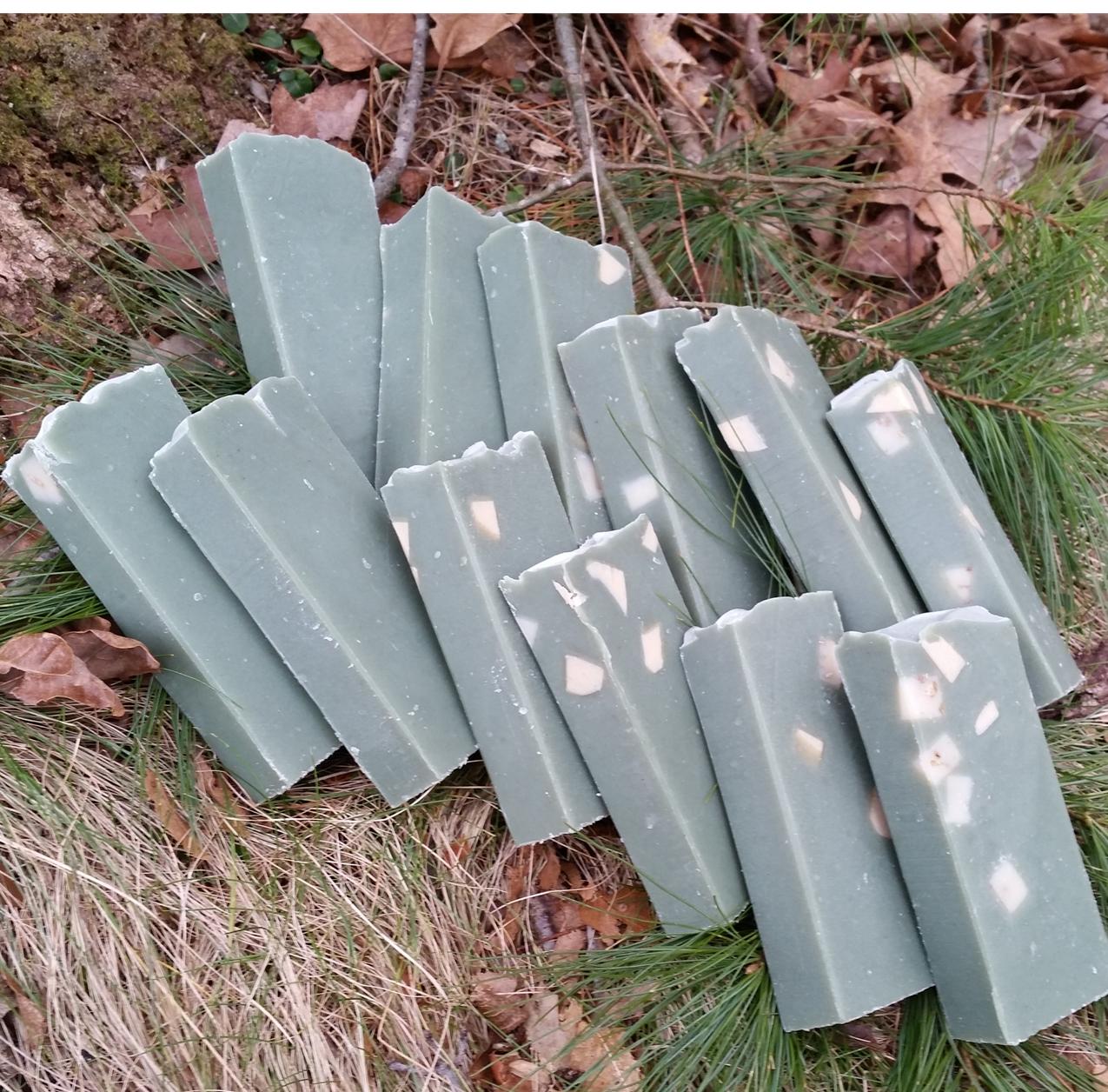 Cedar Wood Shave with French Green Clay Handmade Natural Soap