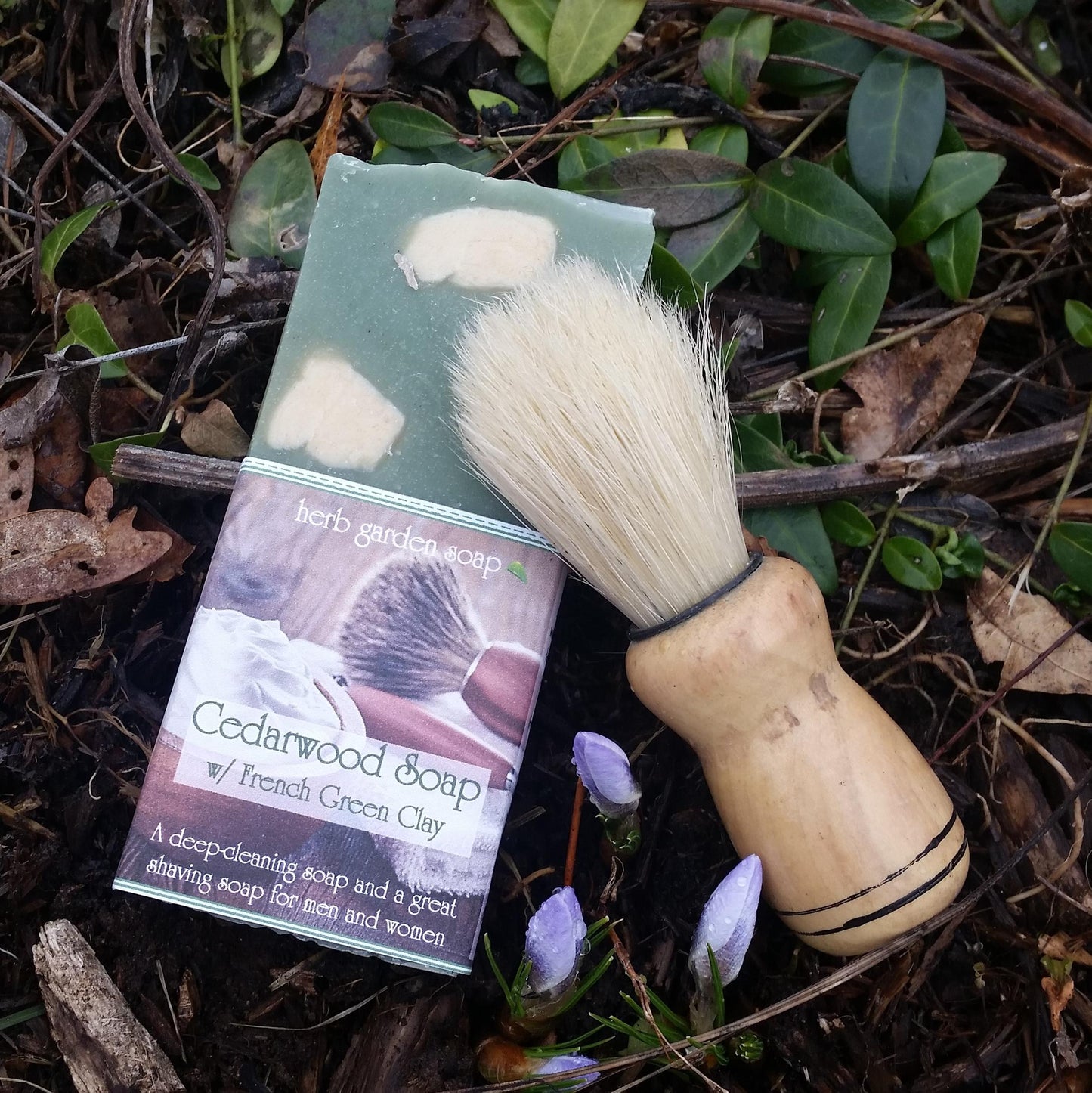 Cedar Wood Shave with French Green Clay Handmade Natural Soap