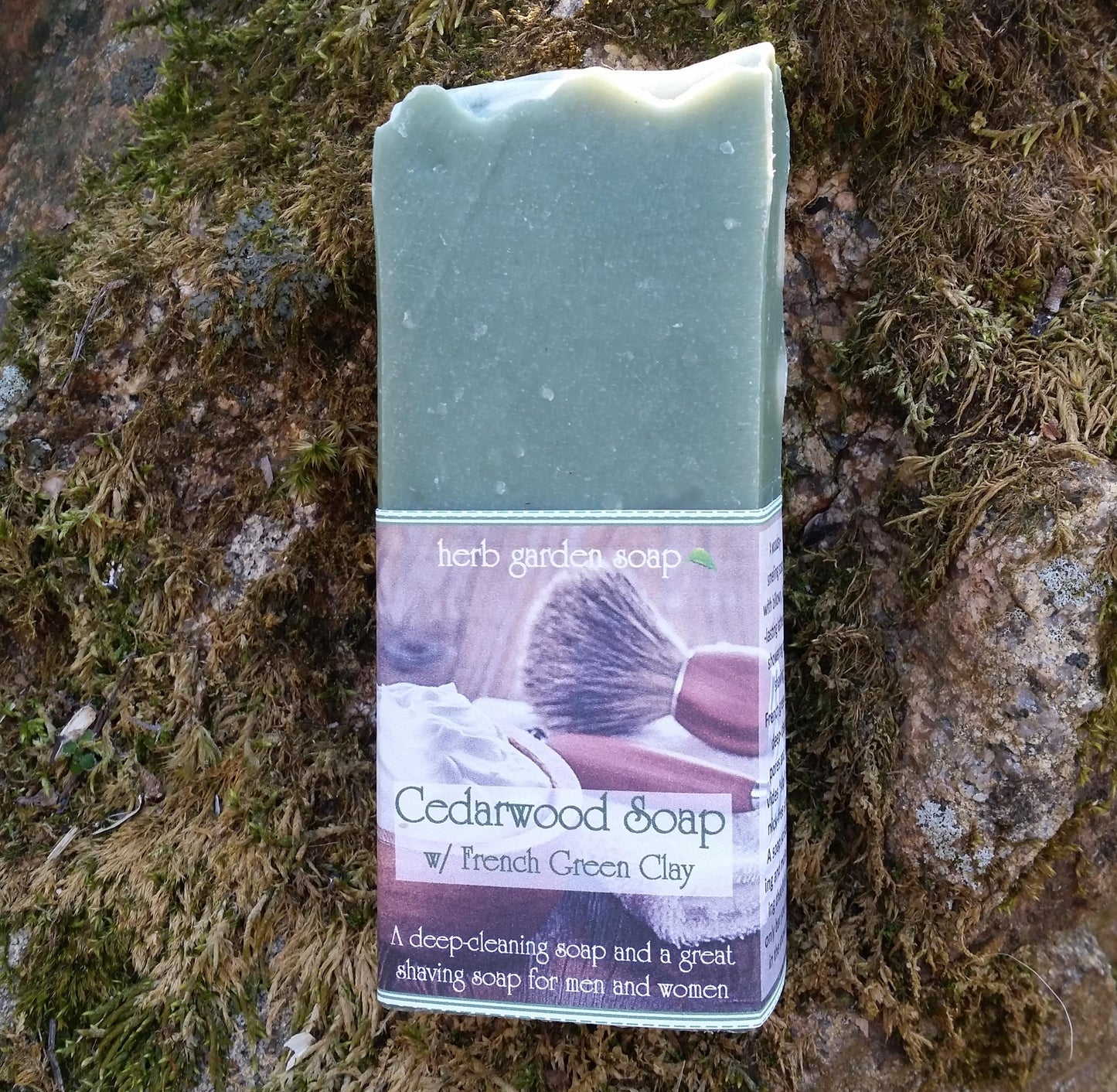 Cedar Wood Shave with French Green Clay Handmade Natural Soap