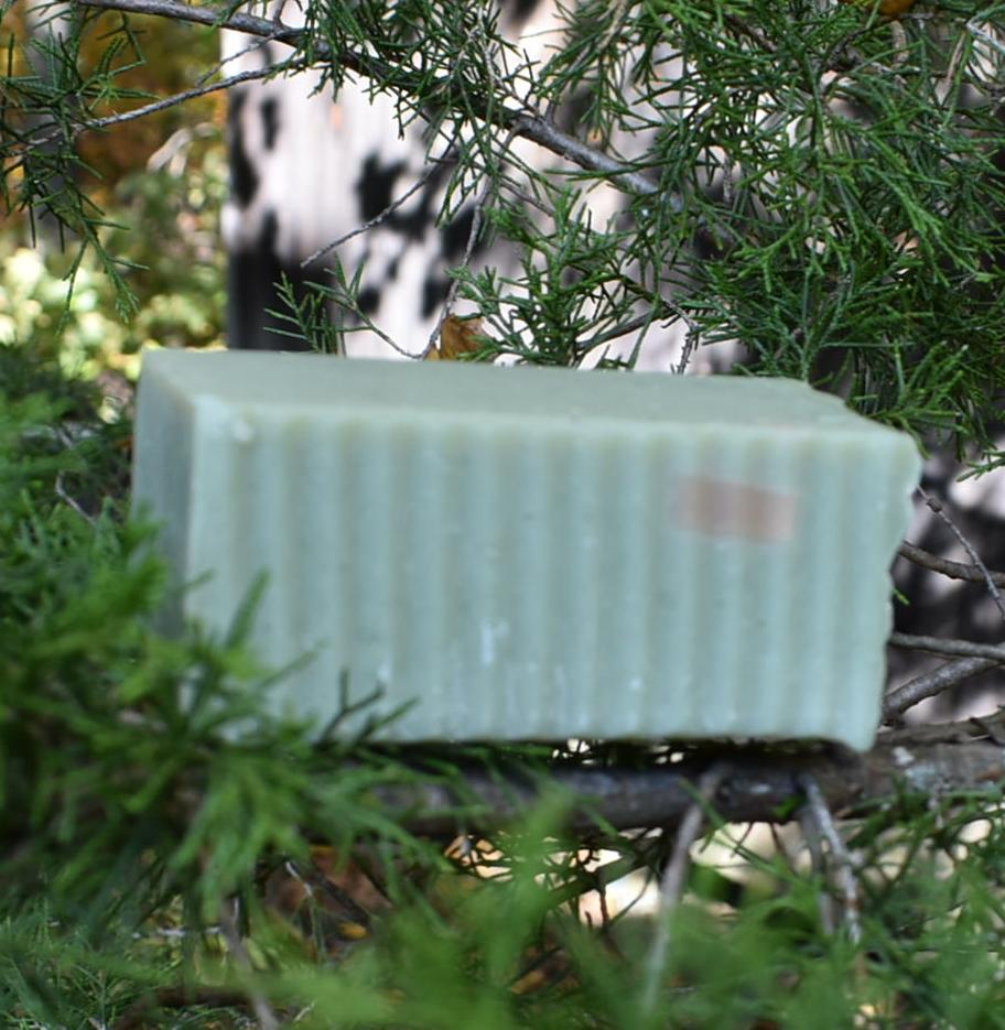 Cedar Wood Shave with French Green Clay Handmade Natural Soap